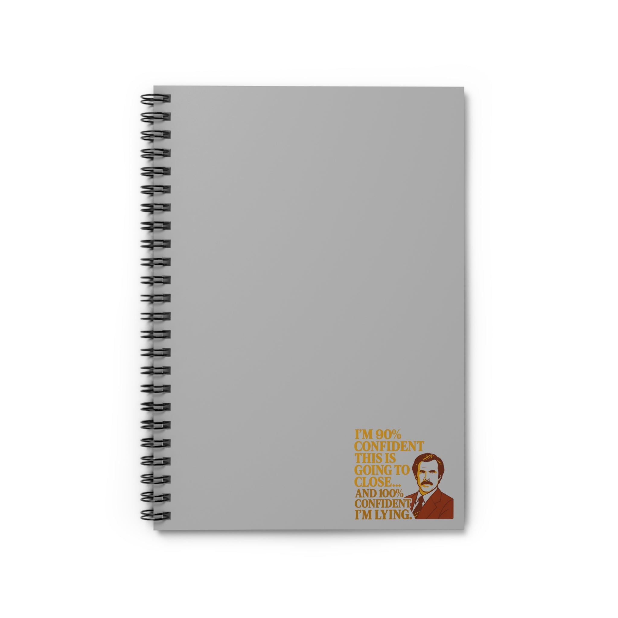 Funny Spiral Notebook - 90% Confident Quote, Unique Gift for Students, Journal, Office Humor, Stationery, Back to School Supplies