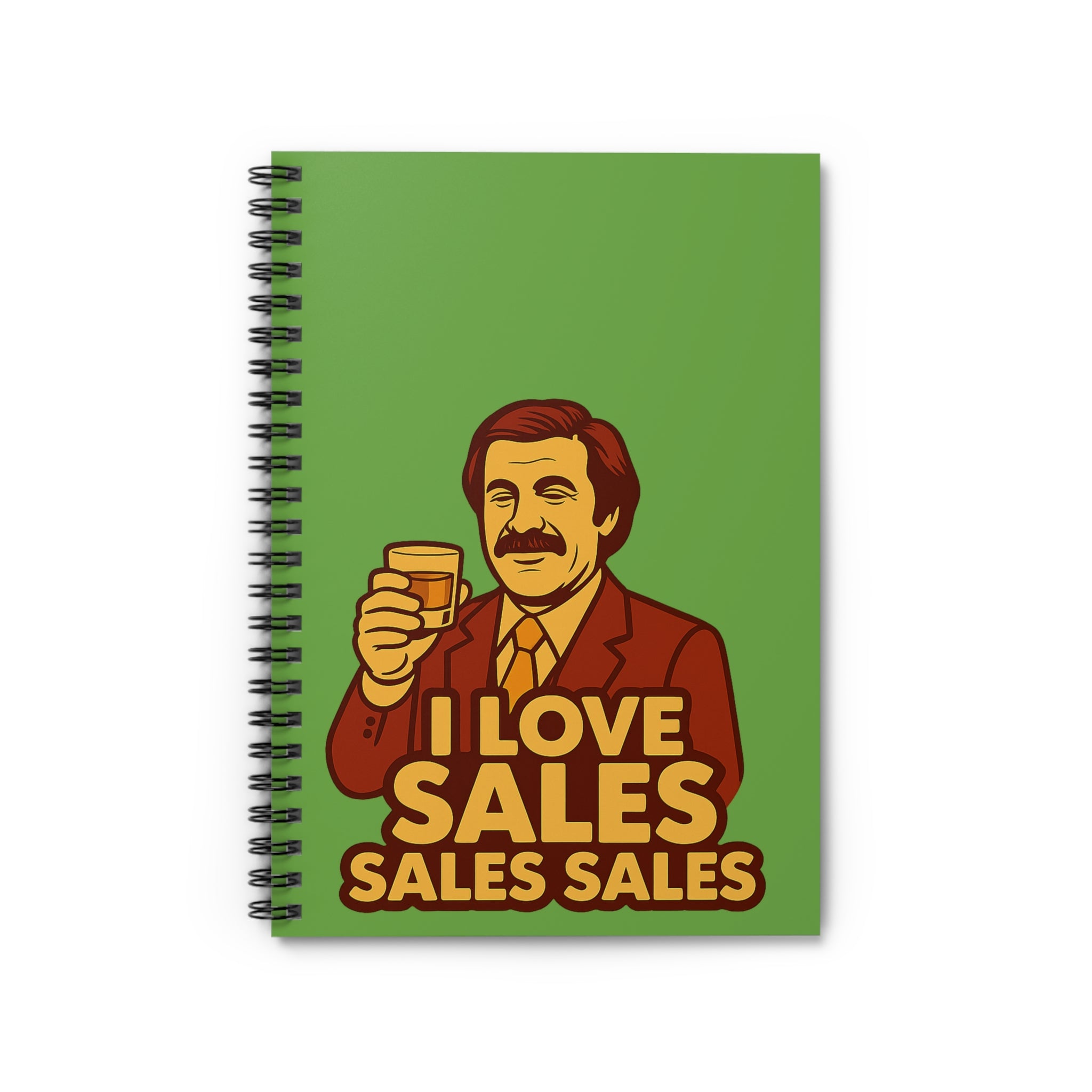 Sales-Themed Spiral Notebook for Business Lovers, Fun Office Stationery, Gift for Entrepreneurs, Sales Team Motivation, Green Cover Design