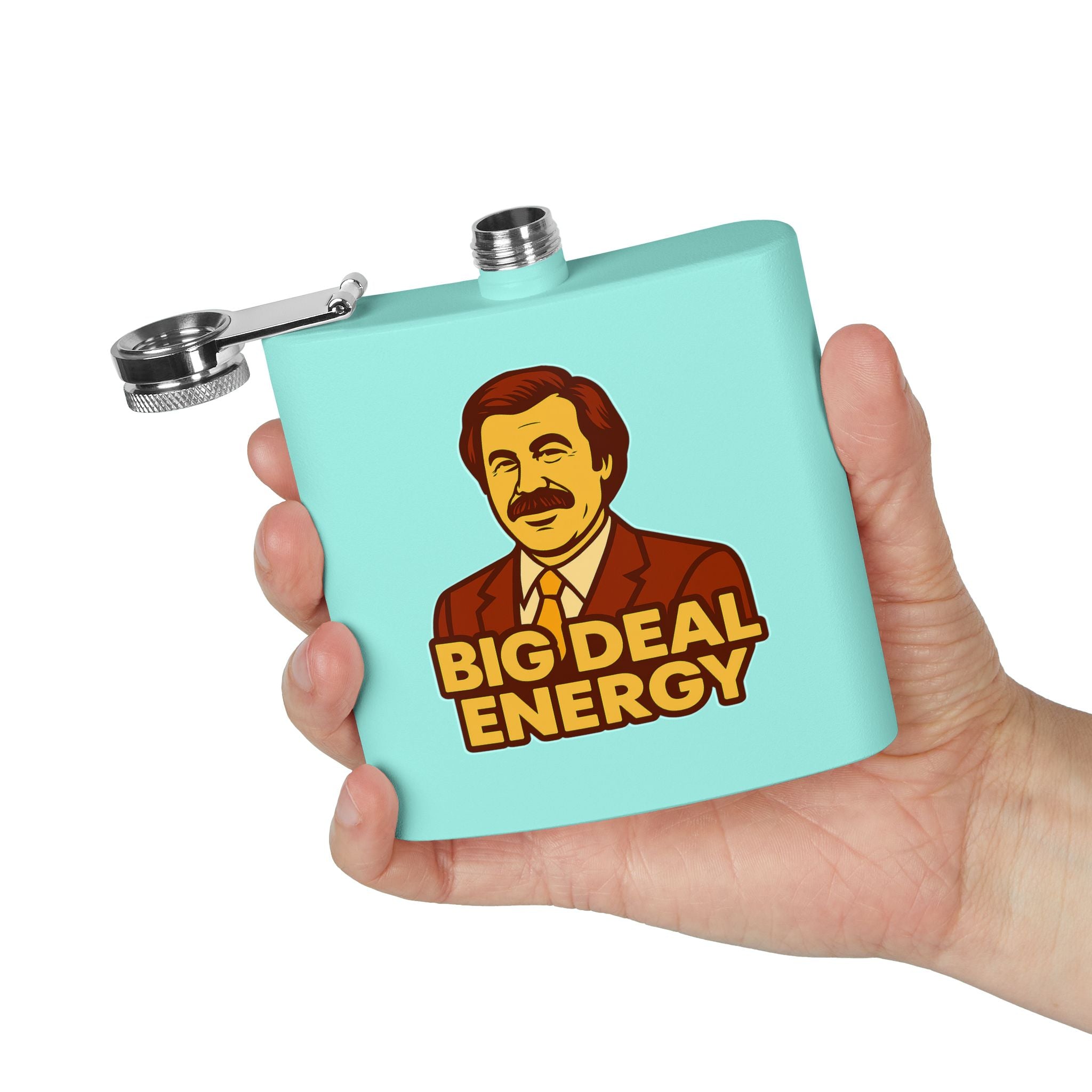 Big Deal Energy Stainless Steel Flask, 6oz | Perfect Gift for Celebrations, Groomsmen, Parties, Outdoor Adventures, Funny Drinking [...]