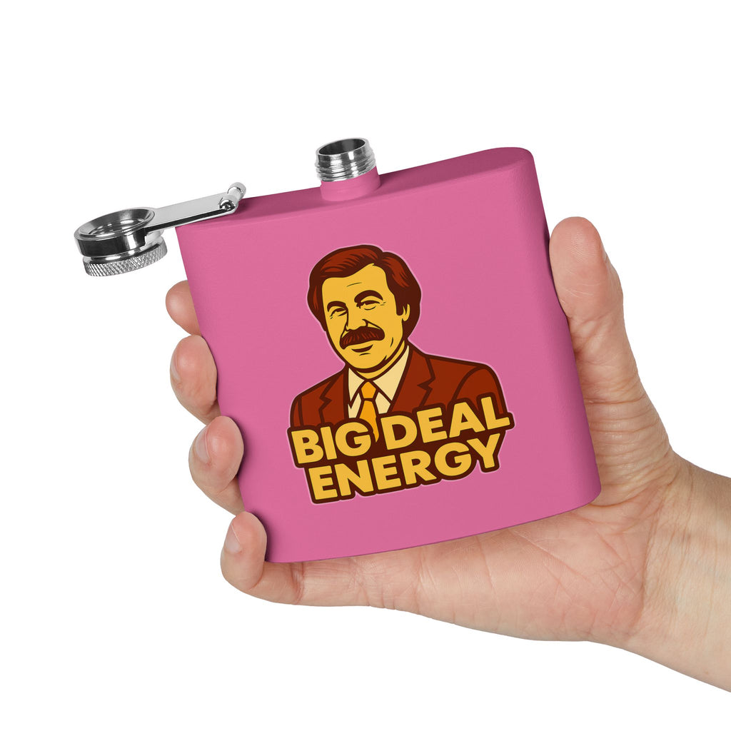 Big Deal Energy Stainless Steel Flask, 6oz | Perfect Gift for Celebrations, Groomsmen, Parties, Outdoor Adventures, Funny Drinking [...]