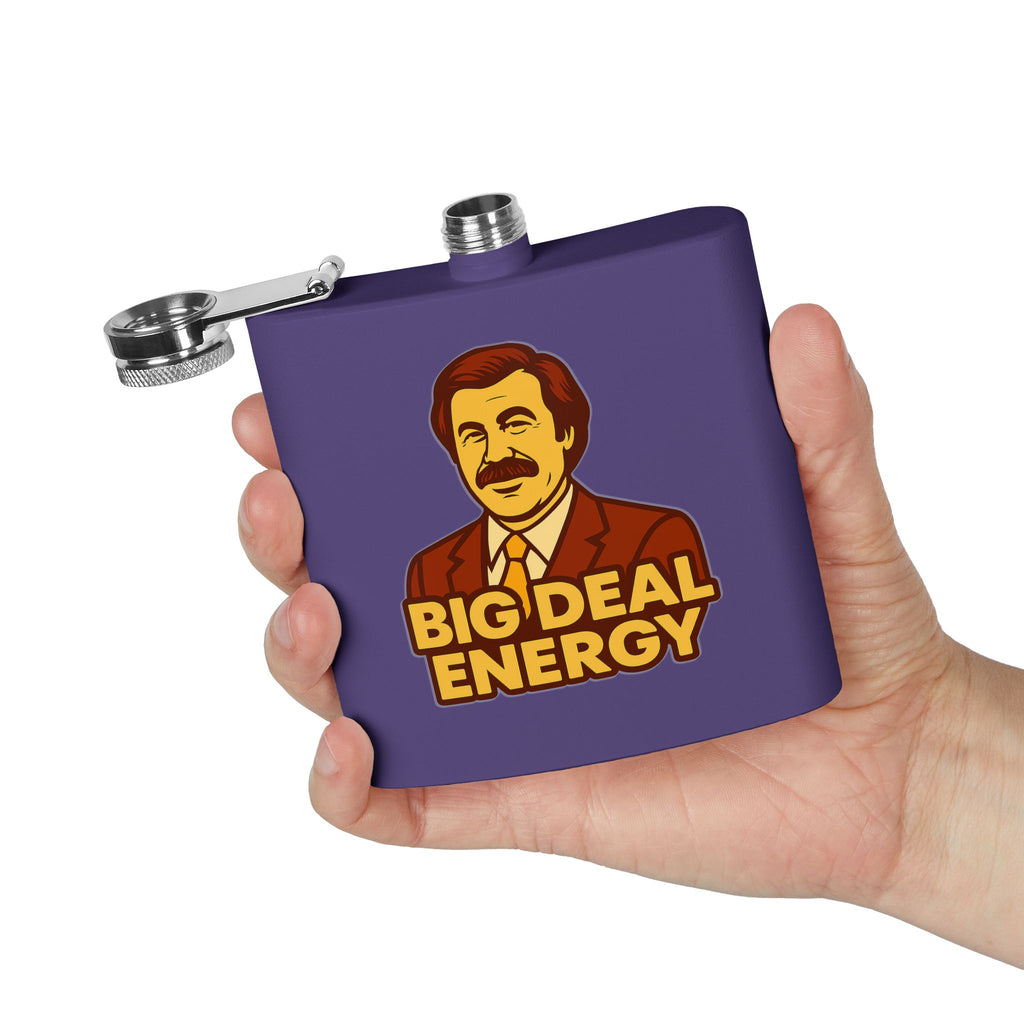 Big Deal Energy Stainless Steel Flask, 6oz | Perfect Gift for Celebrations, Groomsmen, Parties, Outdoor Adventures, Funny Drinking [...]