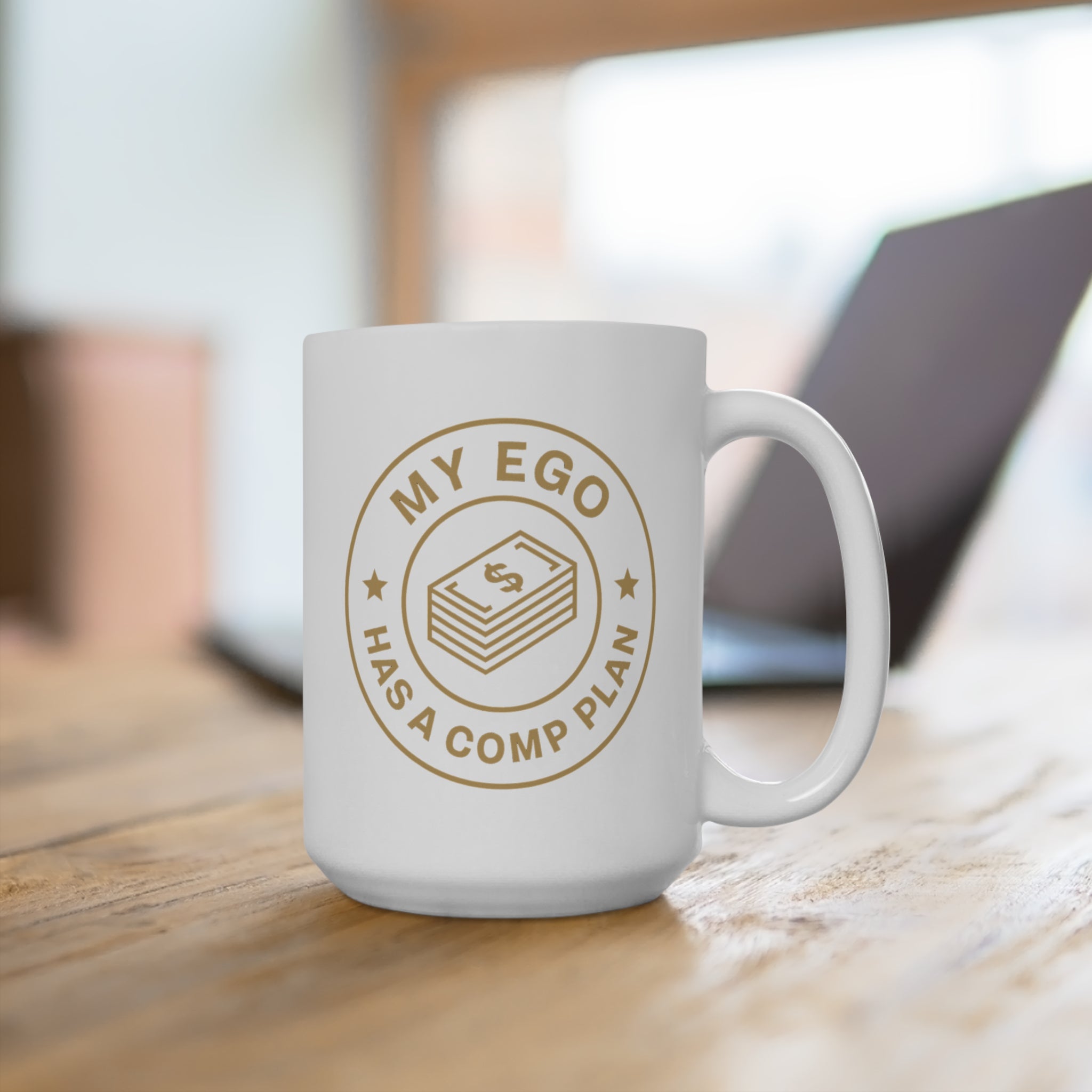 Ego Boost Mug – 15oz of Confidence, Caffeine, and Chaos, Fun Gift for Him/Her, Unique Office Decor, Light-hearted Coffee Lover's Cup