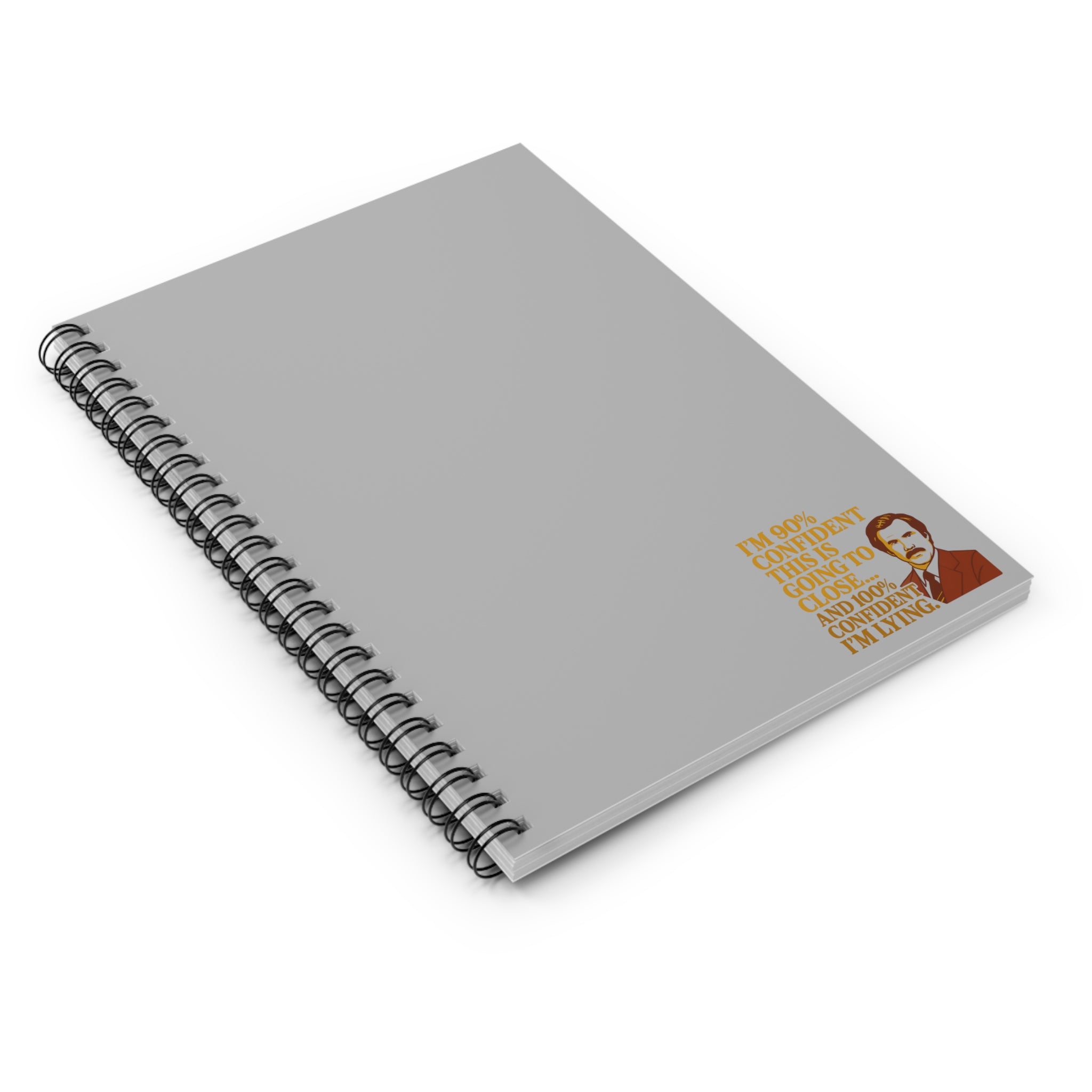Funny Spiral Notebook - 90% Confident Quote, Unique Gift for Students, Journal, Office Humor, Stationery, Back to School Supplies