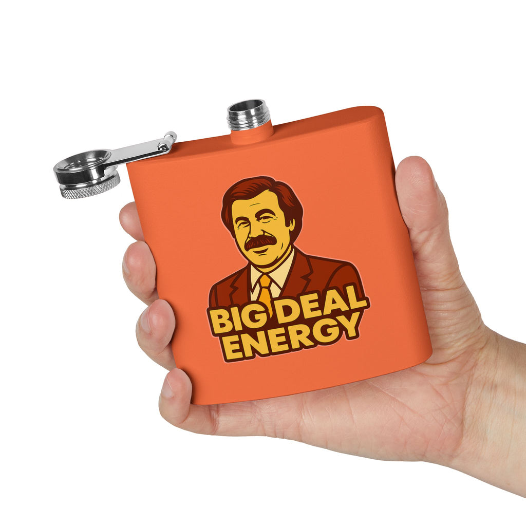 Big Deal Energy Stainless Steel Flask, 6oz | Perfect Gift for Celebrations, Groomsmen, Parties, Outdoor Adventures, Funny Drinking [...]