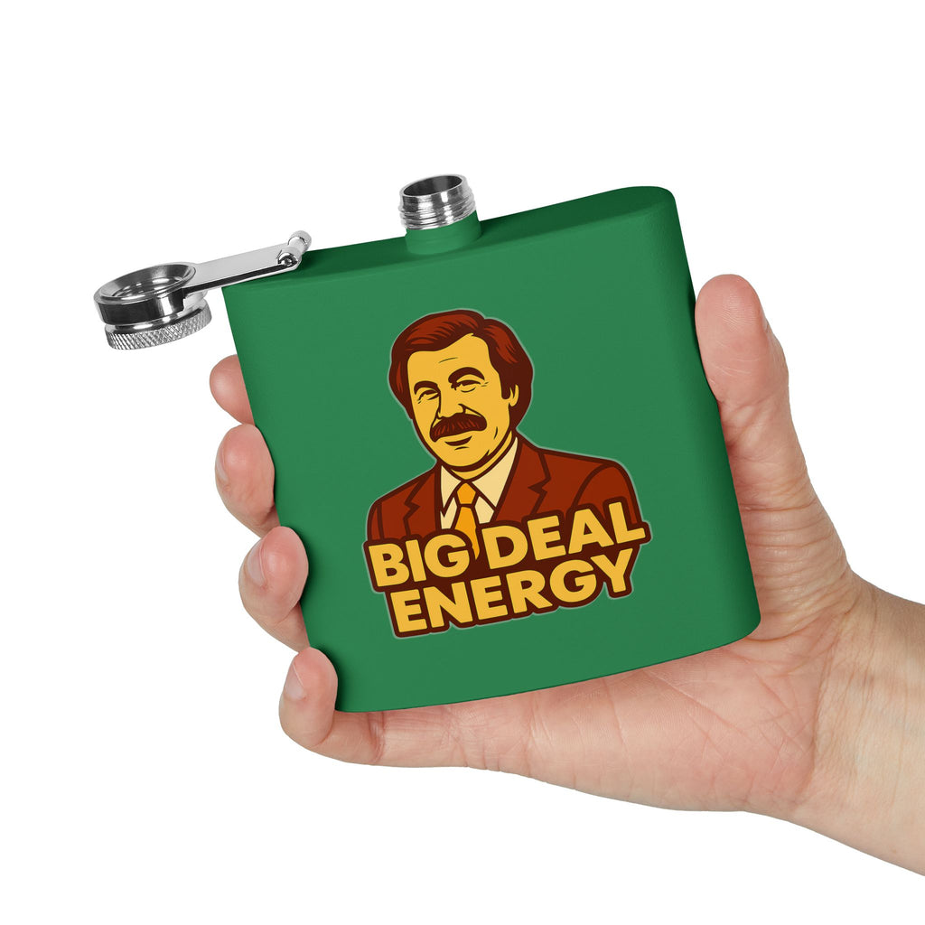 Big Deal Energy Stainless Steel Flask, 6oz | Perfect Gift for Celebrations, Groomsmen, Parties, Outdoor Adventures, Funny Drinking [...]
